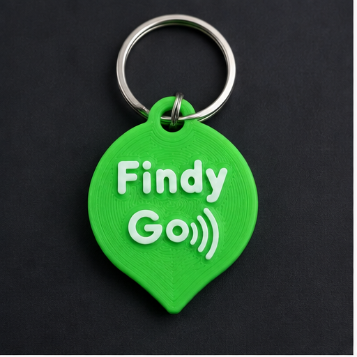 Etiqueta FINDY Go verde com NFC e QR Code